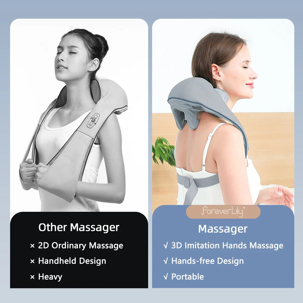 Wireless Neck and Back Massage for Pain Relief & Muscle Relaxation