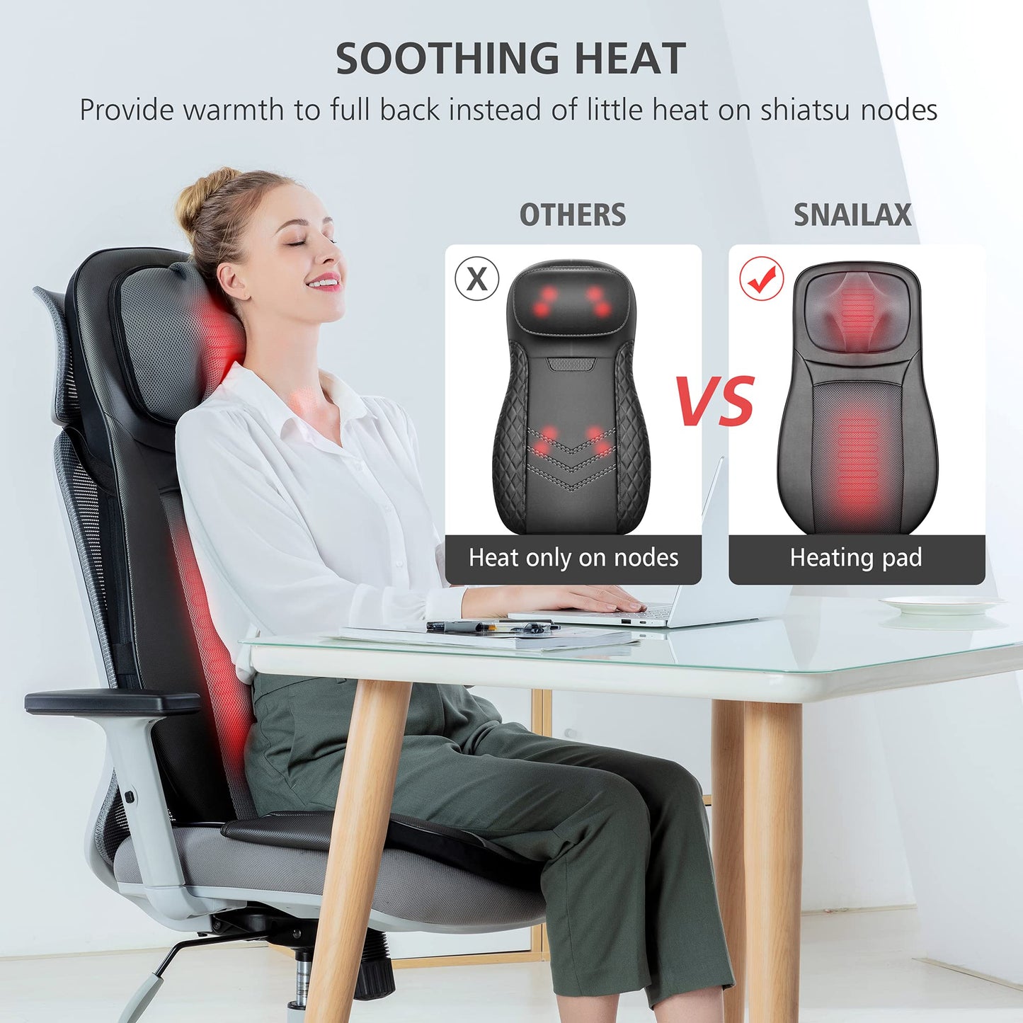 Snailax shiatsu Neck & Back Massager with Heat