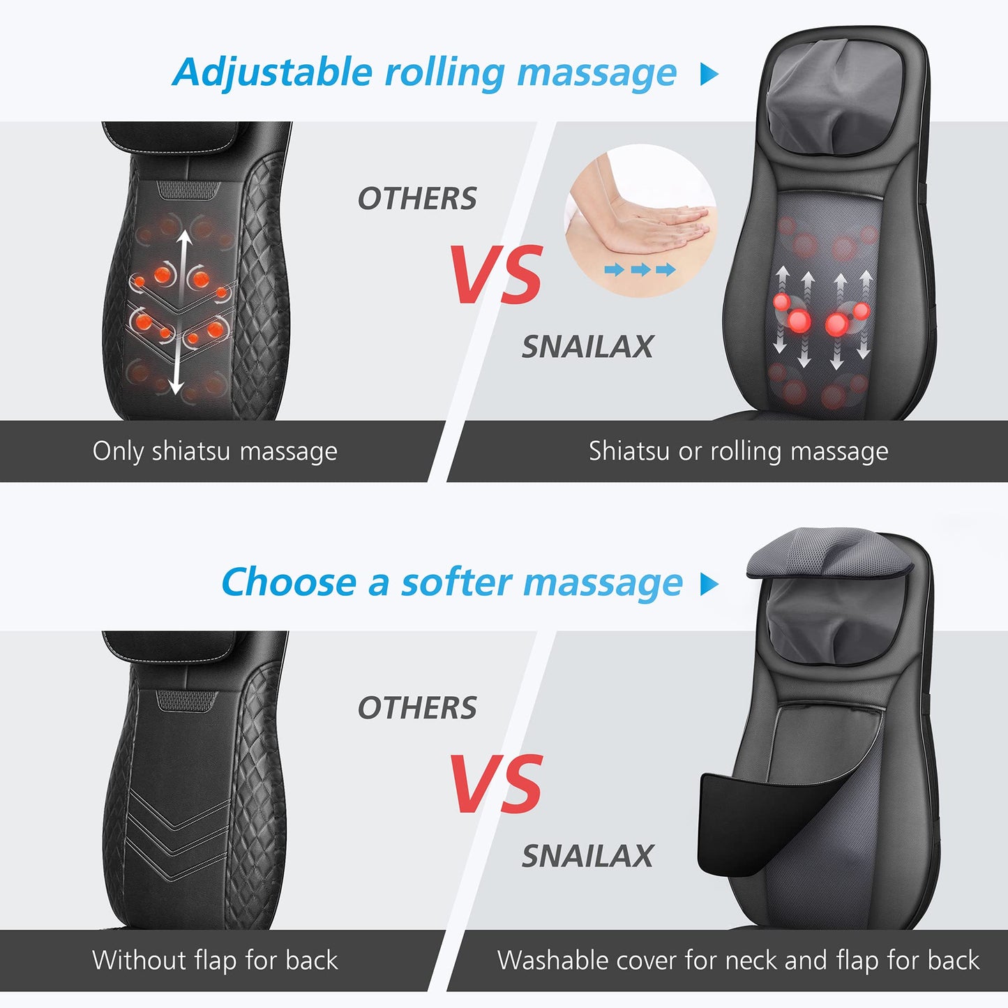 Snailax shiatsu Neck & Back Massager with Heat