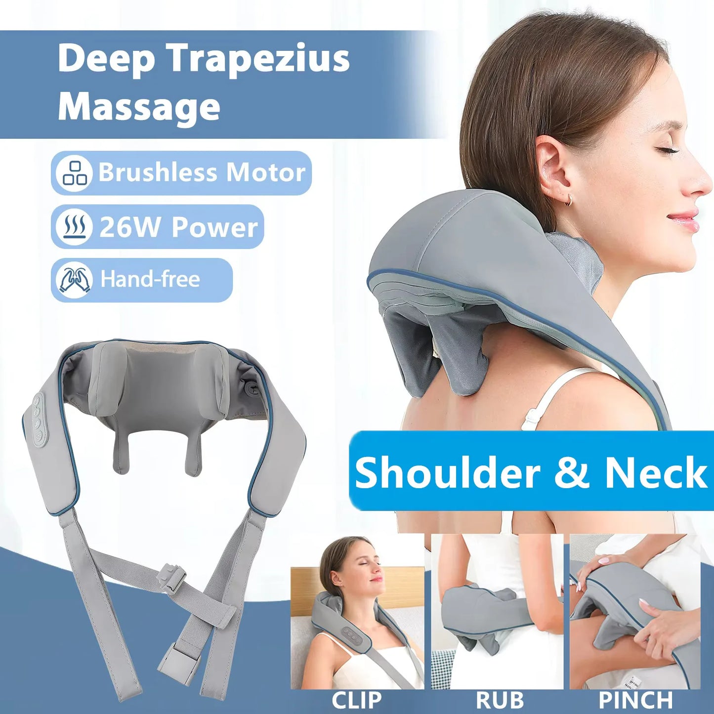 Wireless Neck and Back Massage for Pain Relief & Muscle Relaxation