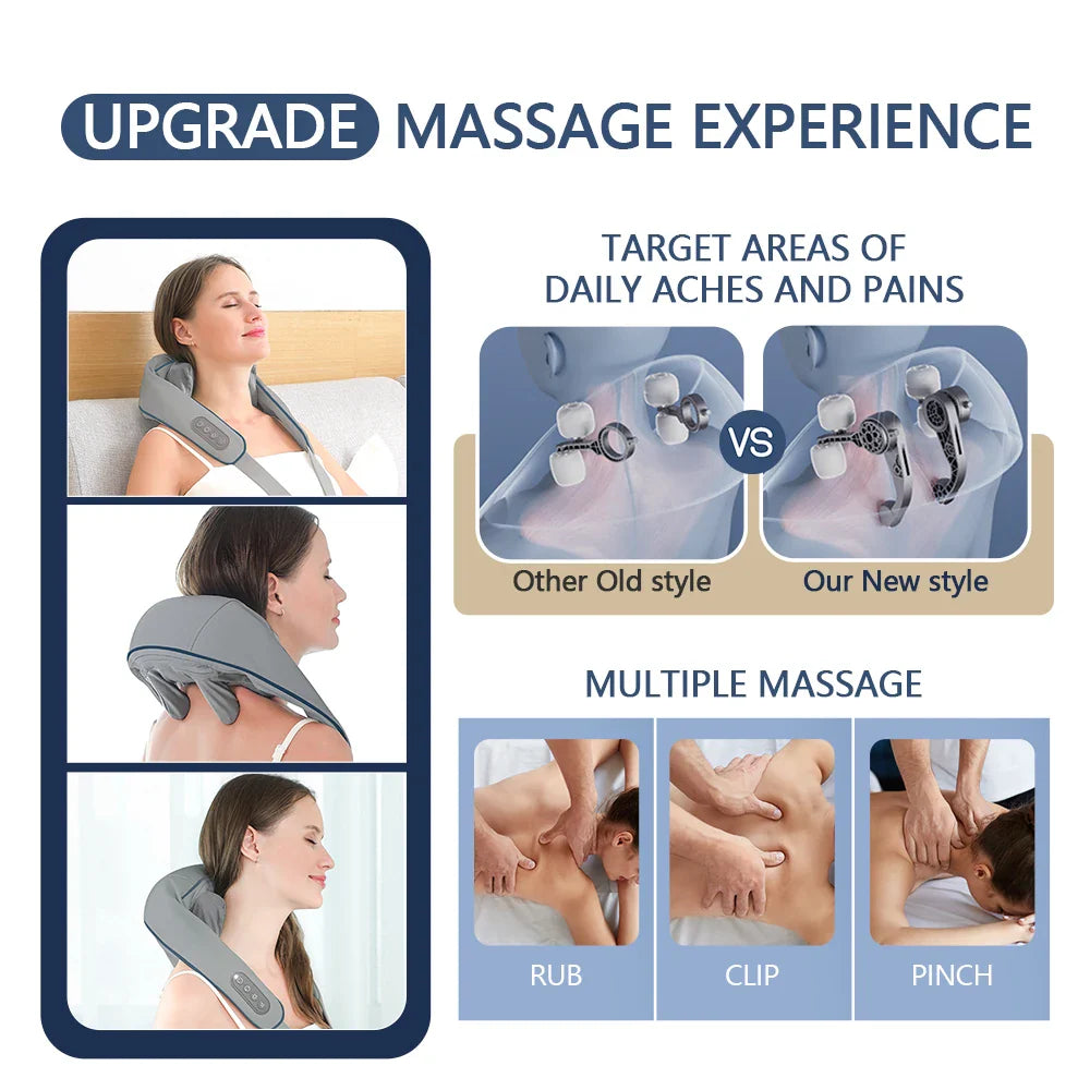 Wireless Neck and Back Massage for Pain Relief & Muscle Relaxation