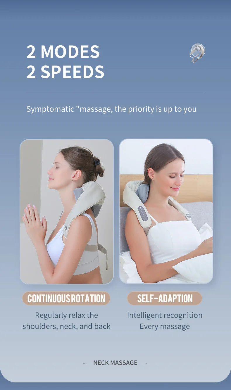 Wireless Neck and Back Massage for Pain Relief & Muscle Relaxation